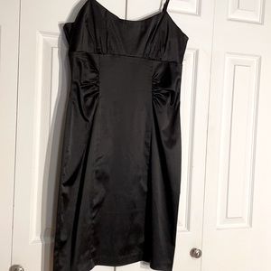 Satin little black dress